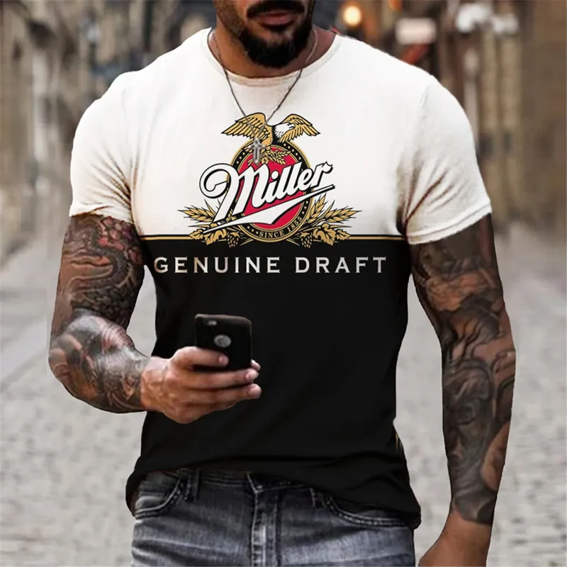 Herren Fashion Vintage 3D T-Shirt Rundhals Unisex Sommer Streetwear
