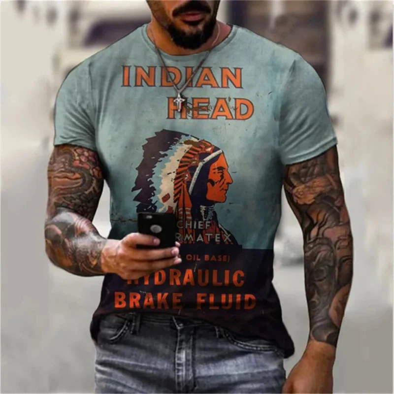 Herren Fashion Vintage 3D T-Shirt Rundhals Unisex Sommer Streetwear