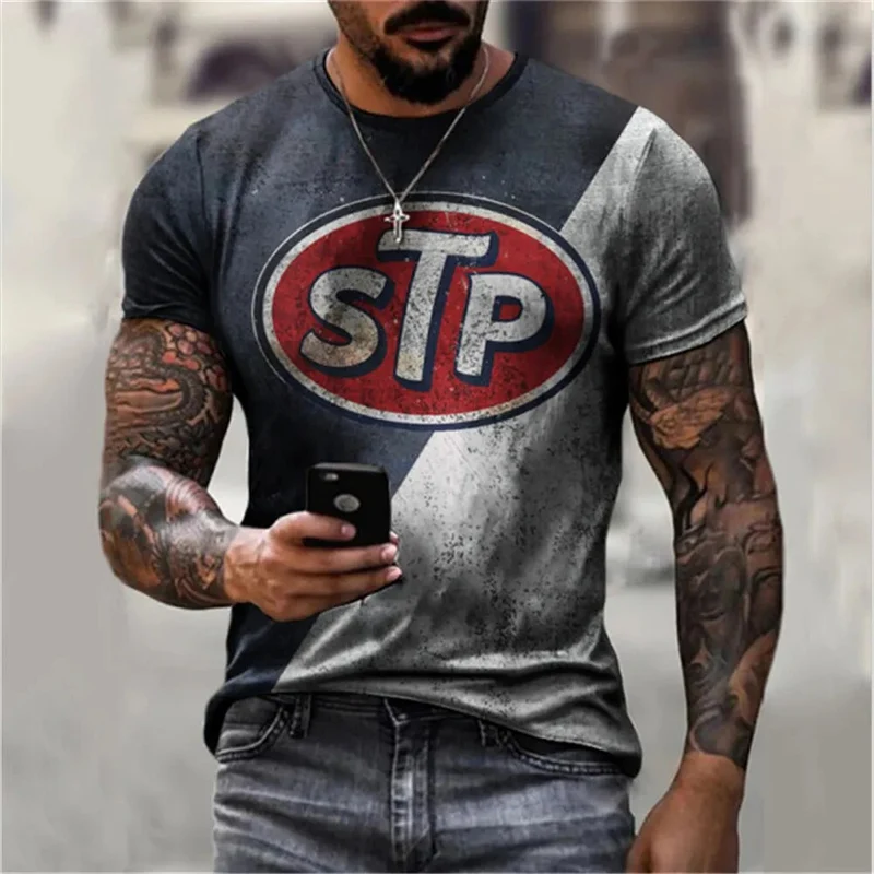 Herren Fashion Vintage 3D T-Shirt Rundhals Unisex Sommer Streetwear