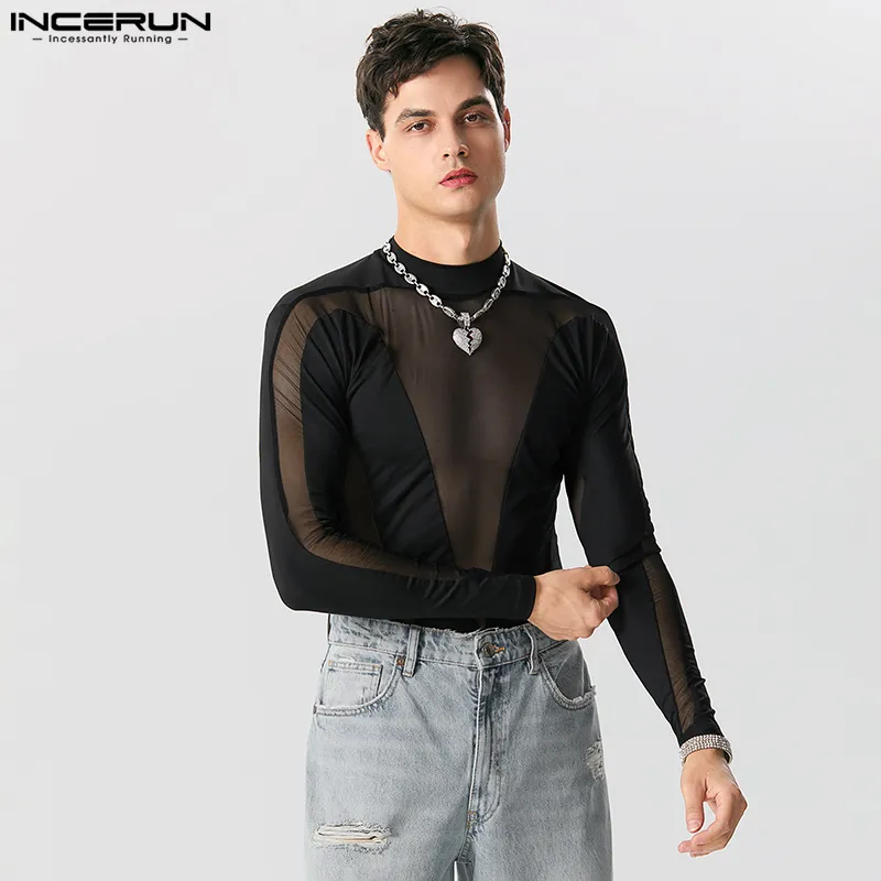 Fetisch Fashion Männer Sexy Bodysuits Herren Body Shirts Hemd Transparent Club