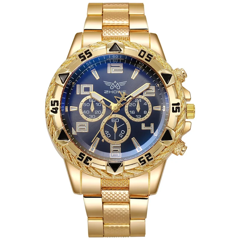 Herren Armbanduhr Silber Schwarz Edelstahl Quarzuhr Luxus Chronograph Business