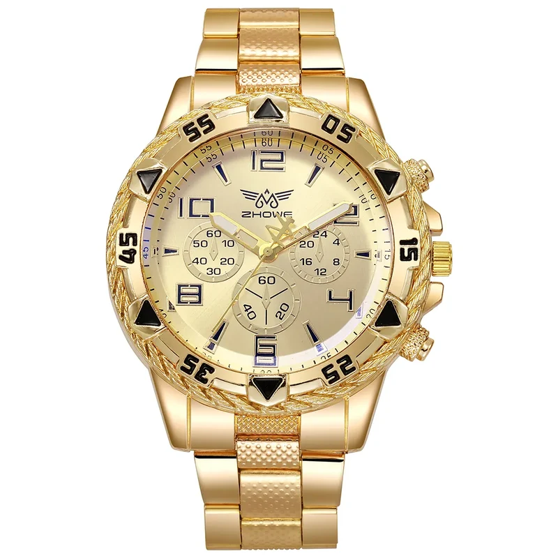 Herren Armbanduhr Silber Schwarz Edelstahl Quarzuhr Luxus Chronograph Business