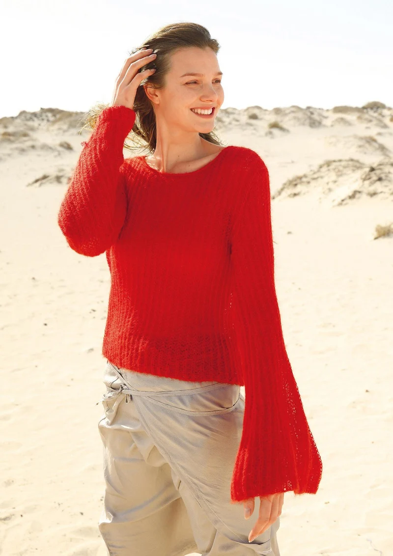 Strickanleitung - Pulli mit glockigen Ärmeln