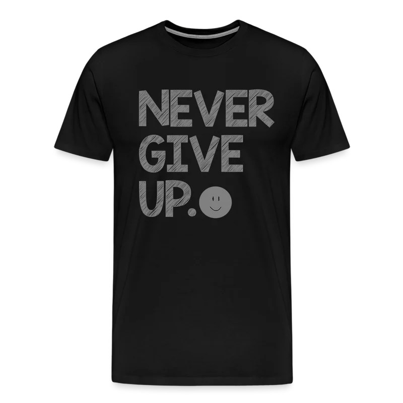 Herren Never Give Up T-Shirt Rundhals Unisex Sommer Streetwear