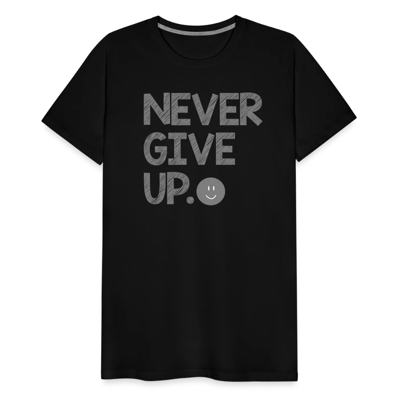 Herren Never Give Up T-Shirt Rundhals Unisex Sommer Streetwear