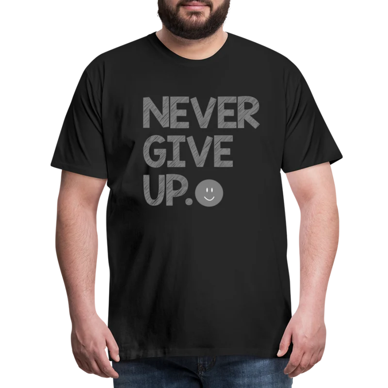 Herren Never Give Up T-Shirt Rundhals Unisex Sommer Streetwear