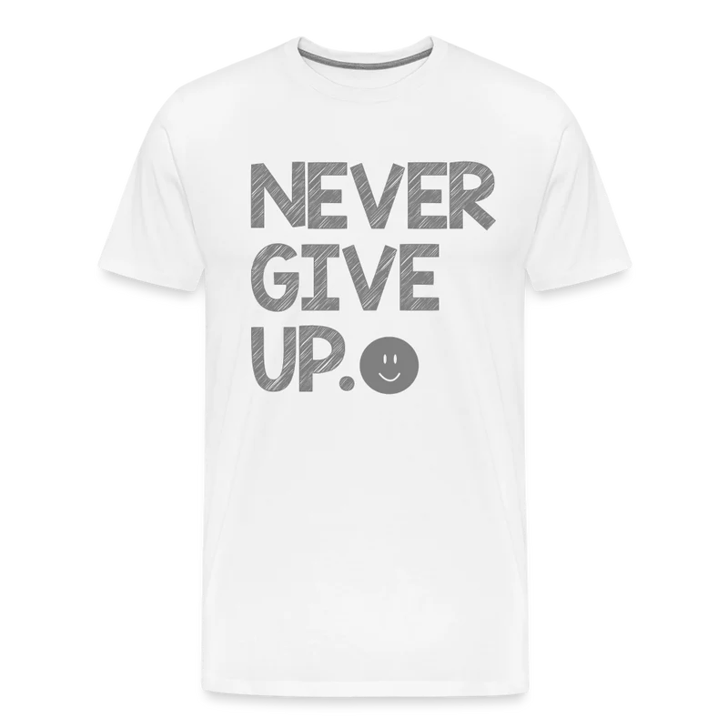 Herren Never Give Up T-Shirt Rundhals Unisex Sommer Streetwear