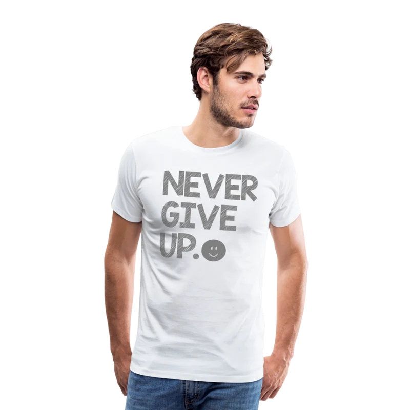 Herren Never Give Up T-Shirt Rundhals Unisex Sommer Streetwear