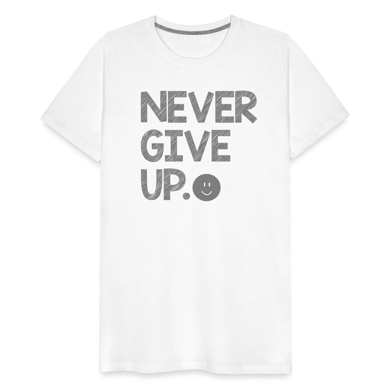 Herren Never Give Up T-Shirt Rundhals Unisex Sommer Streetwear