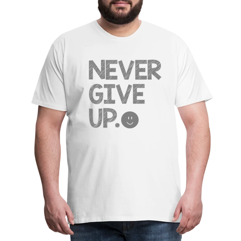 Herren Never Give Up T-Shirt Rundhals Unisex Sommer Streetwear
