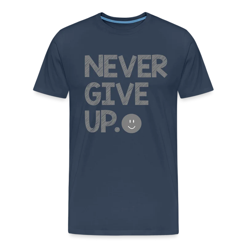Herren Never Give Up T-Shirt Rundhals Unisex Sommer Streetwear