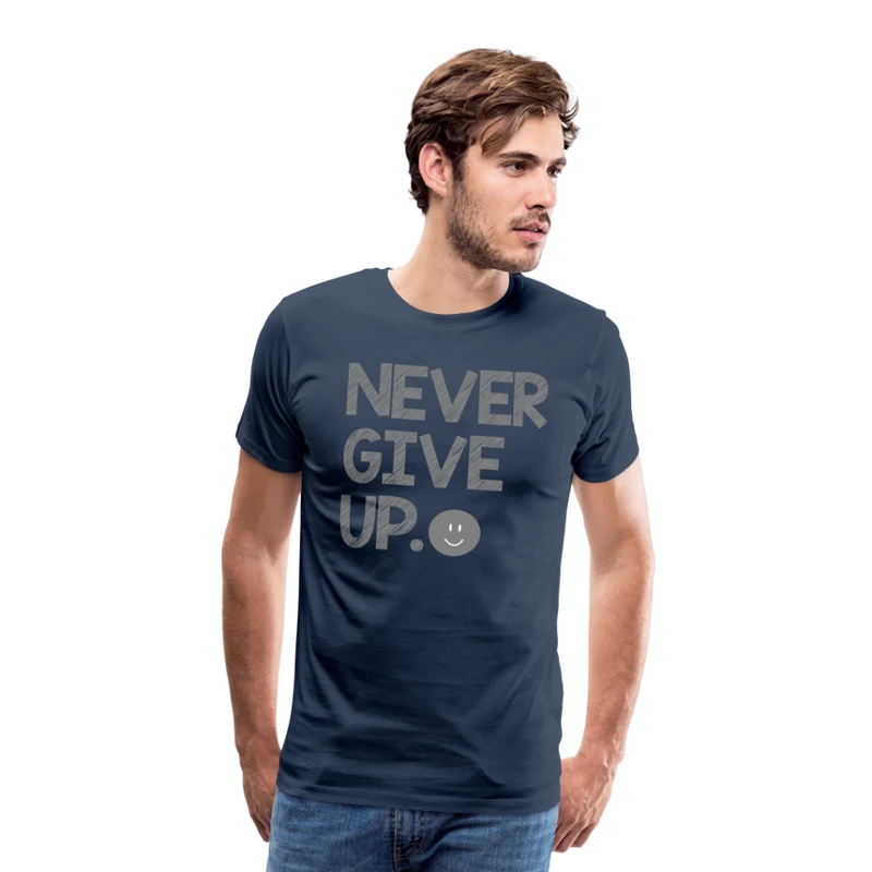 Herren Never Give Up T-Shirt Rundhals Unisex Sommer Streetwear