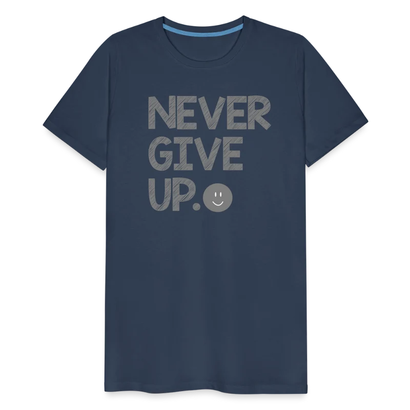 Herren Never Give Up T-Shirt Rundhals Unisex Sommer Streetwear