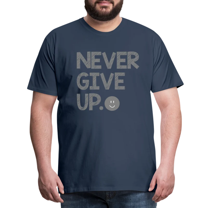 Herren Never Give Up T-Shirt Rundhals Unisex Sommer Streetwear