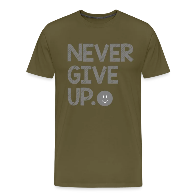 Herren Never Give Up T-Shirt Rundhals Unisex Sommer Streetwear