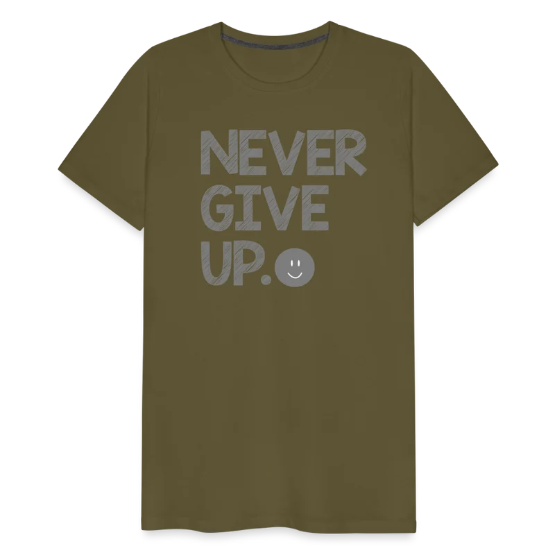 Herren Never Give Up T-Shirt Rundhals Unisex Sommer Streetwear