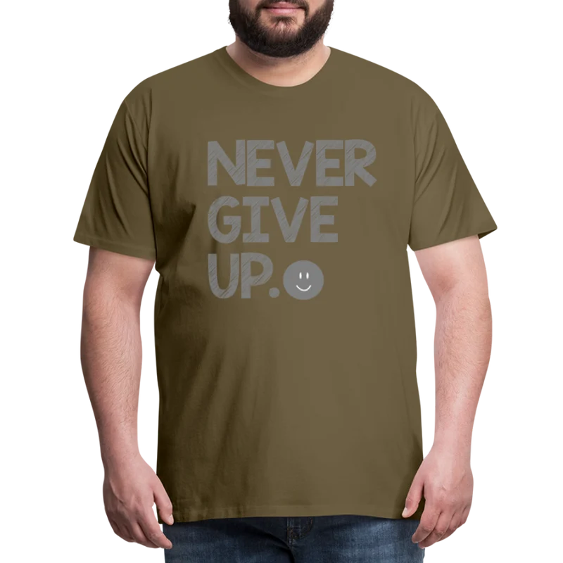 Herren Never Give Up T-Shirt Rundhals Unisex Sommer Streetwear