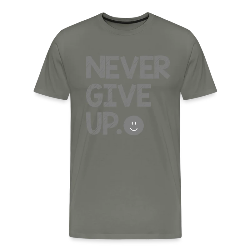 Herren Never Give Up T-Shirt Rundhals Unisex Sommer Streetwear
