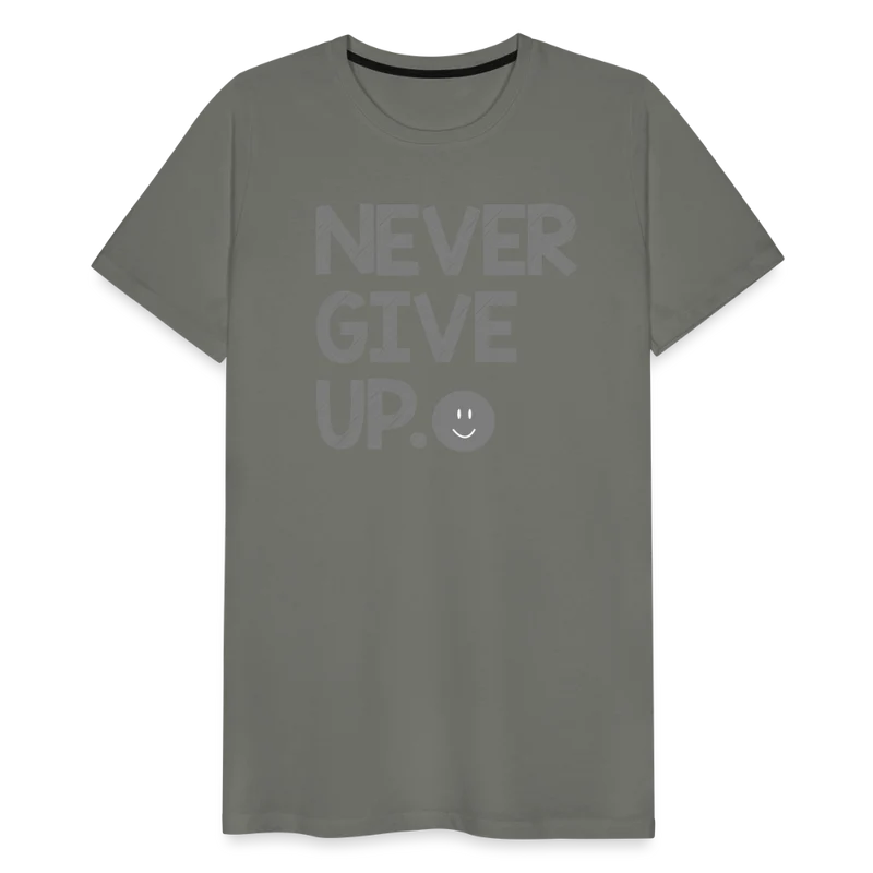 Herren Never Give Up T-Shirt Rundhals Unisex Sommer Streetwear