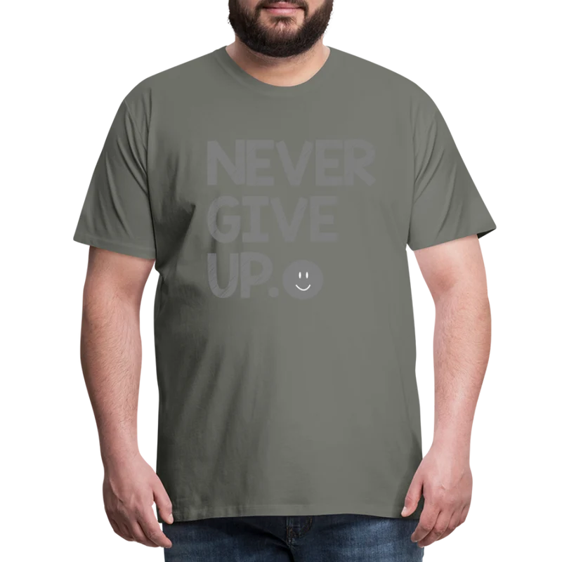 Herren Never Give Up T-Shirt Rundhals Unisex Sommer Streetwear