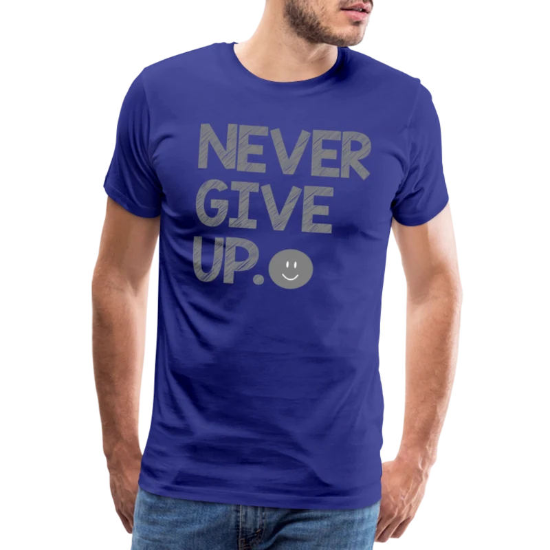 Herren Never Give Up T-Shirt Rundhals Unisex Sommer Streetwear