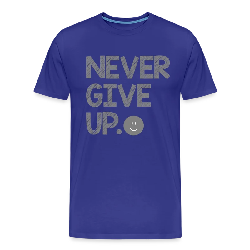 Herren Never Give Up T-Shirt Rundhals Unisex Sommer Streetwear