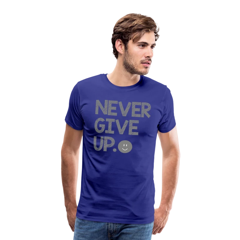 Herren Never Give Up T-Shirt Rundhals Unisex Sommer Streetwear