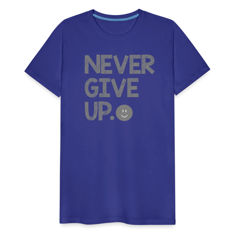 Herren Never Give Up T-Shirt Rundhals Unisex Sommer Streetwear