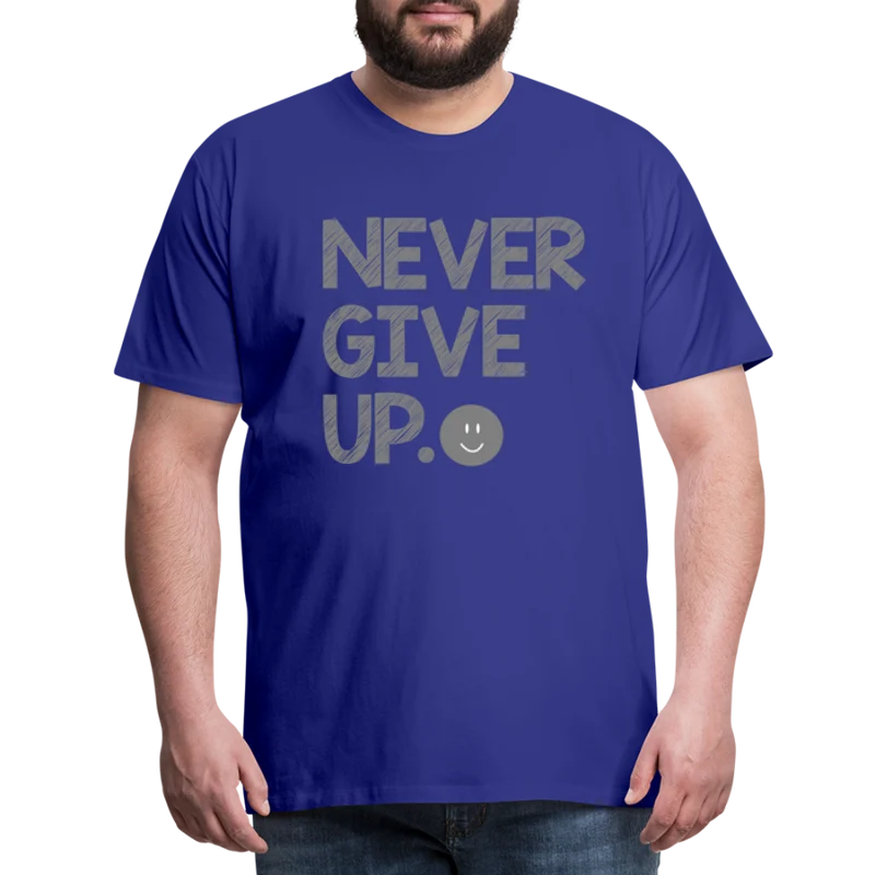 Herren Never Give Up T-Shirt Rundhals Unisex Sommer Streetwear