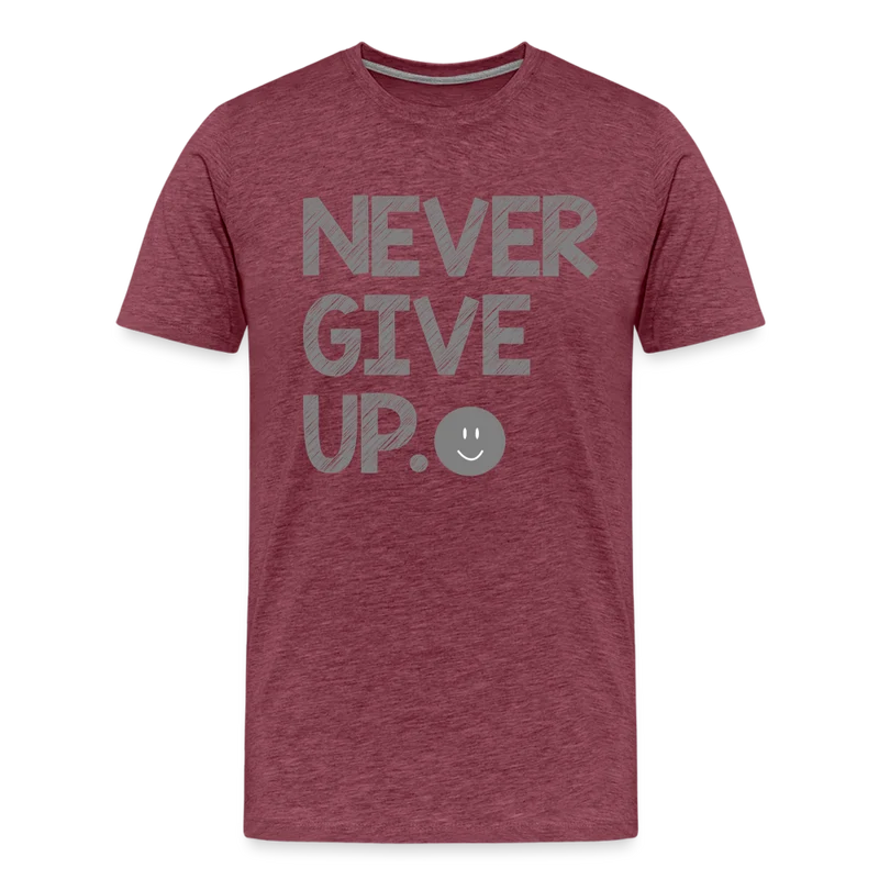 Herren Never Give Up T-Shirt Rundhals Unisex Sommer Streetwear