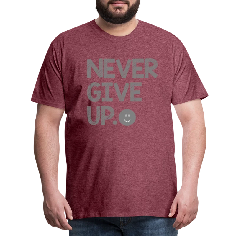 Herren Never Give Up T-Shirt Rundhals Unisex Sommer Streetwear