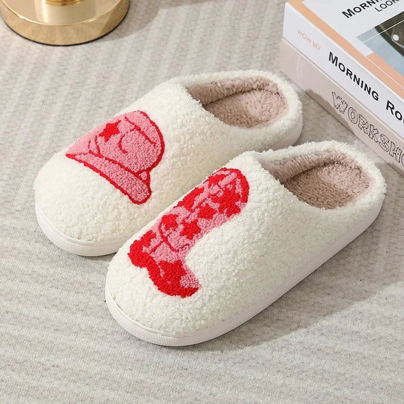 Damen Hausschuhe Pantoffeln Winterschuhe Plüsch Samt Slippers Wärme Gefütterte
