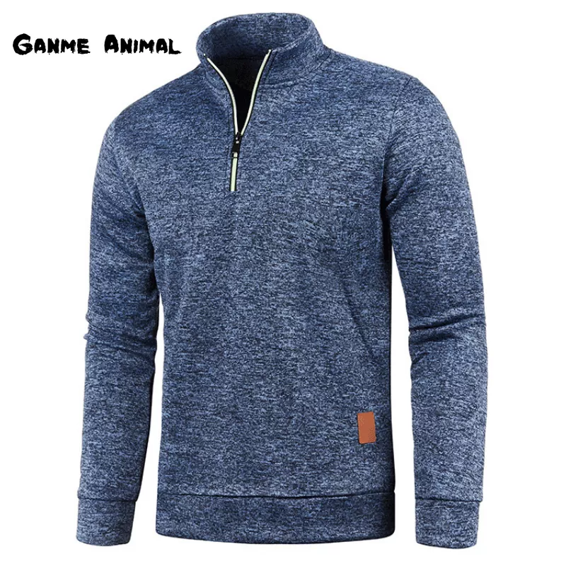 Herren Pullover Sweatshirt Pulli Zipper Sweater Rundkragen Shirt Langarmshirt