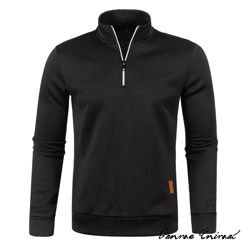 Herren Pullover Sweatshirt Pulli Zipper Sweater Rundkragen Shirt Langarmshirt
