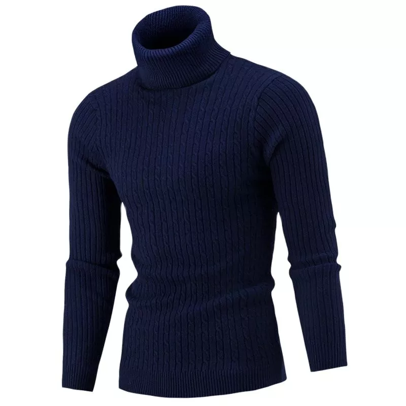 Herren Rollkragen Pullover Sweatshirt Pulli Zipper Sweater Shirt Langarmshirt
