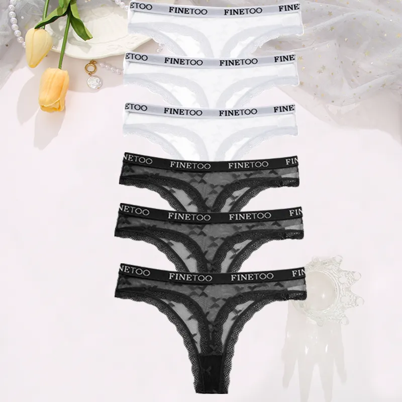 6Stk Frauen Spitze Tanga String Höschen Sexy Schlüpfer Slip Dessous Unterwäsche