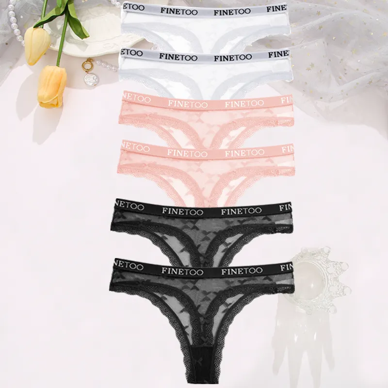 6Stk Frauen Spitze Tanga String Höschen Sexy Schlüpfer Slip Dessous Unterwäsche