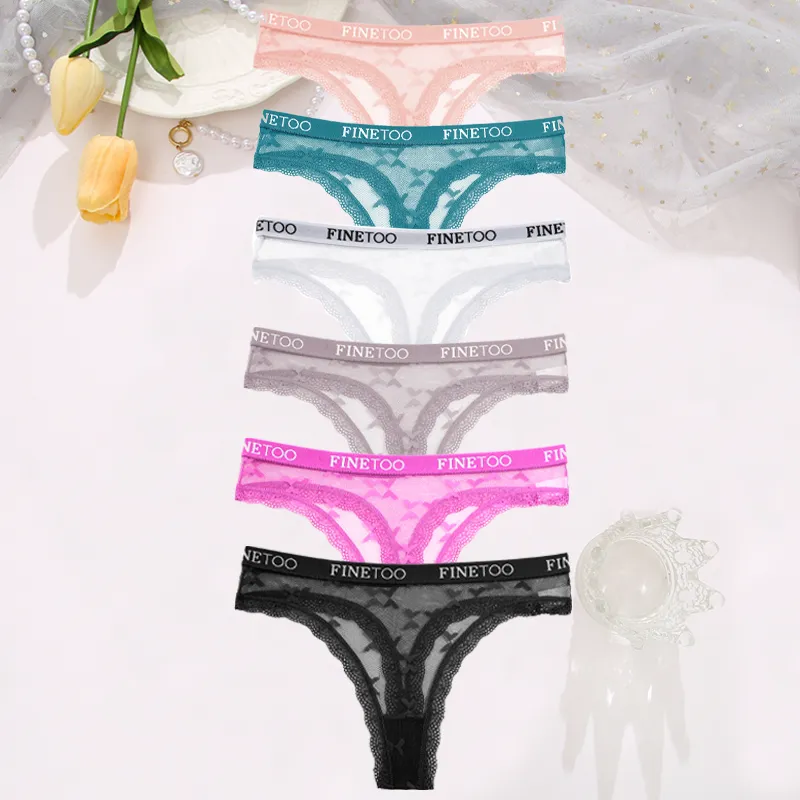 6Stk Frauen Spitze Tanga String Höschen Sexy Schlüpfer Slip Dessous Unterwäsche