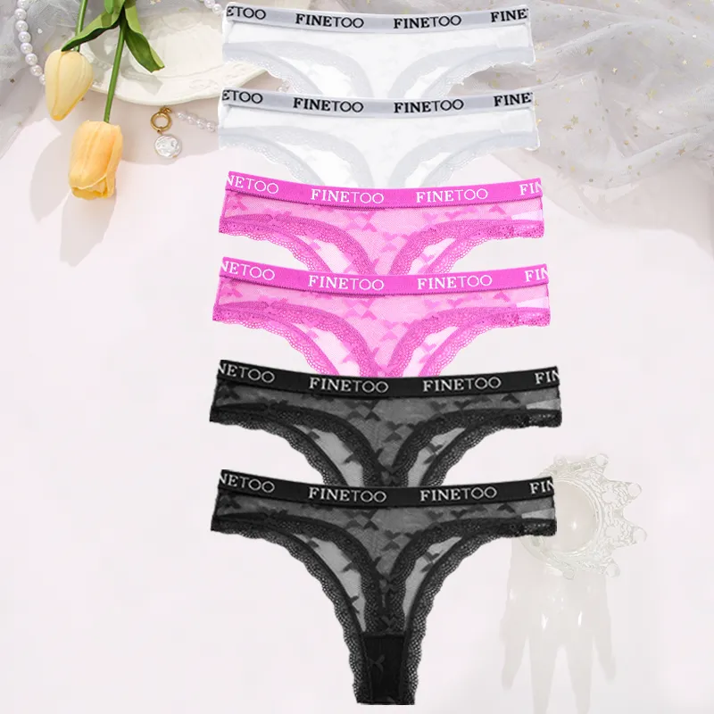 6Stk Frauen Spitze Tanga String Höschen Sexy Schlüpfer Slip Dessous Unterwäsche