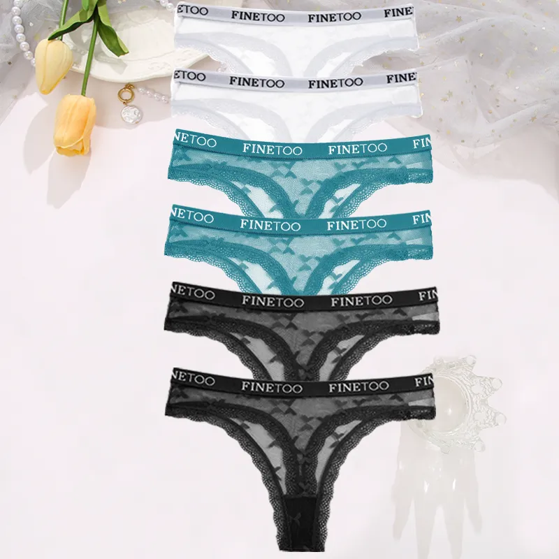 6Stk Frauen Spitze Tanga String Höschen Sexy Schlüpfer Slip Dessous Unterwäsche