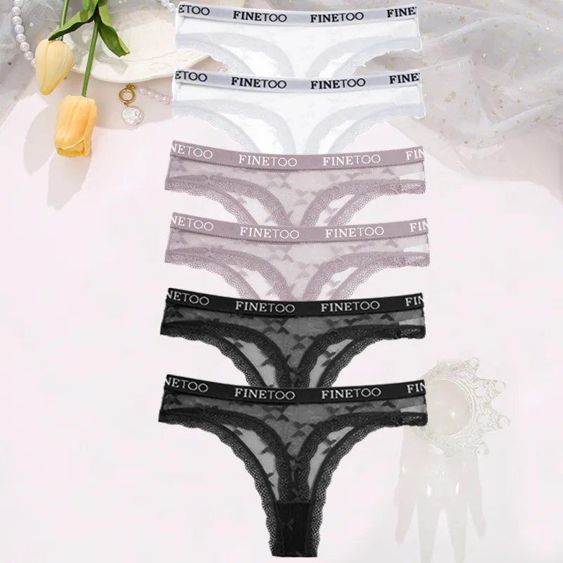6Stk Frauen Spitze Tanga String Höschen Sexy Schlüpfer Slip Dessous Unterwäsche