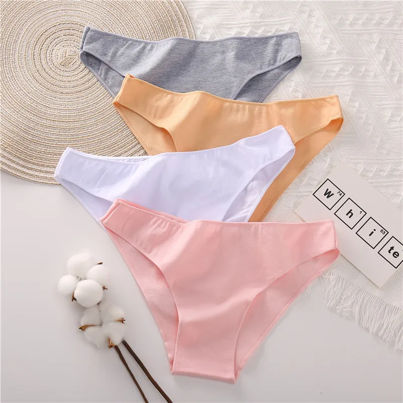 4Stk Frauen Baumwolle Tanga Höschen Sexy Schlüpfer Slip Dessous Unterwäsche