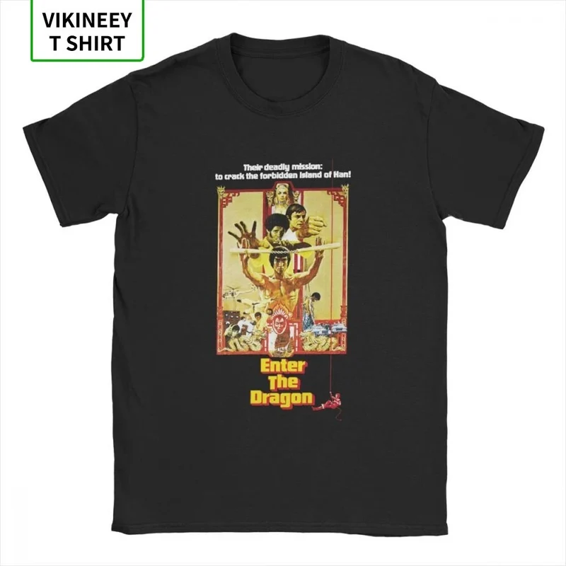 Herren Fashion Vintage 3D T-Shirt Rundhals Kung Fu Star Unisex Sommer Streetwear