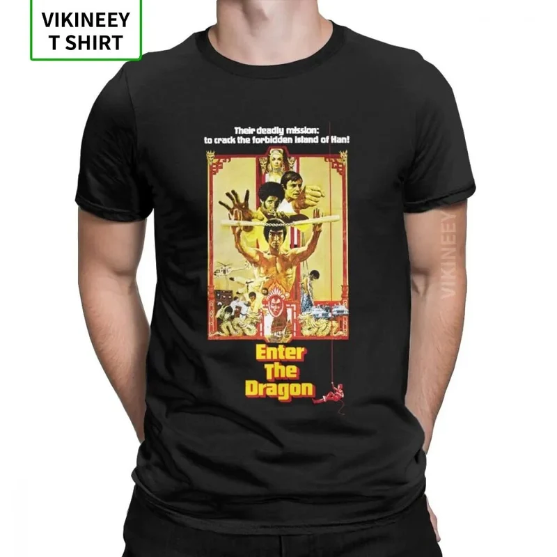 Herren Fashion Vintage 3D T-Shirt Rundhals Kung Fu Star Unisex Sommer Streetwear