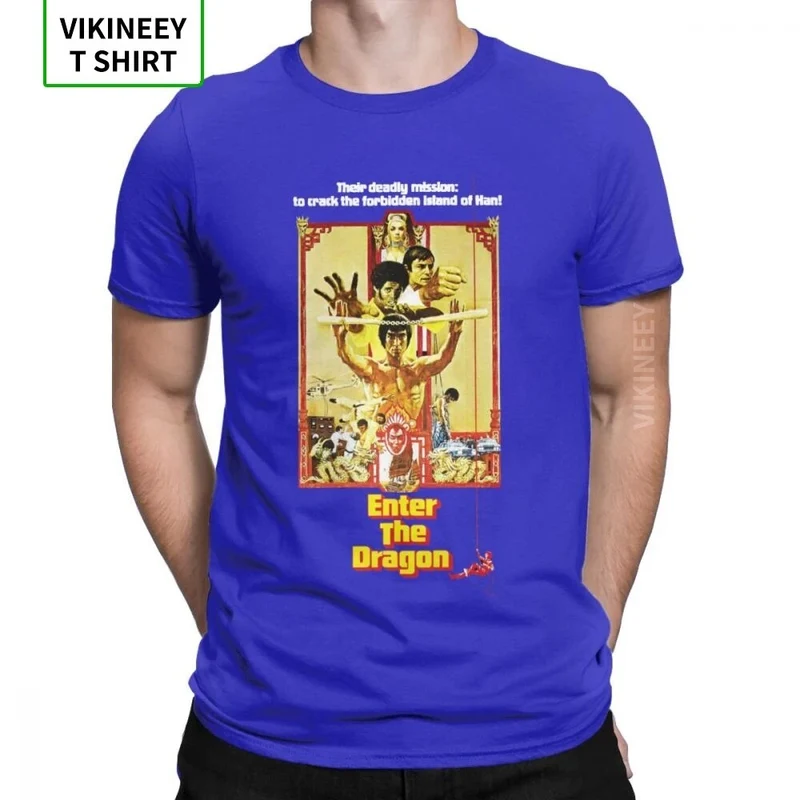 Herren Fashion Vintage 3D T-Shirt Rundhals Kung Fu Star Unisex Sommer Streetwear