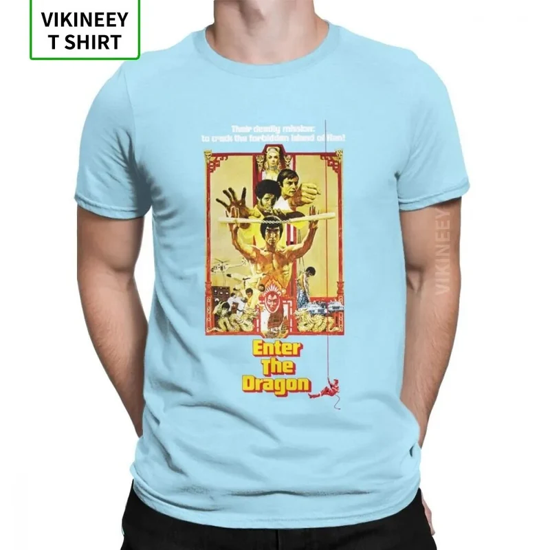Herren Fashion Vintage 3D T-Shirt Rundhals Kung Fu Star Unisex Sommer Streetwear