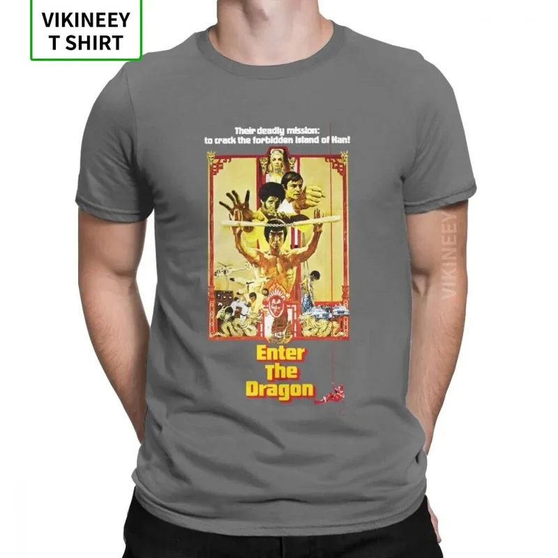 Herren Fashion Vintage 3D T-Shirt Rundhals Kung Fu Star Unisex Sommer Streetwear