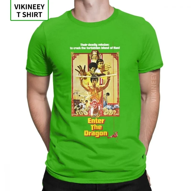 Herren Fashion Vintage 3D T-Shirt Rundhals Kung Fu Star Unisex Sommer Streetwear