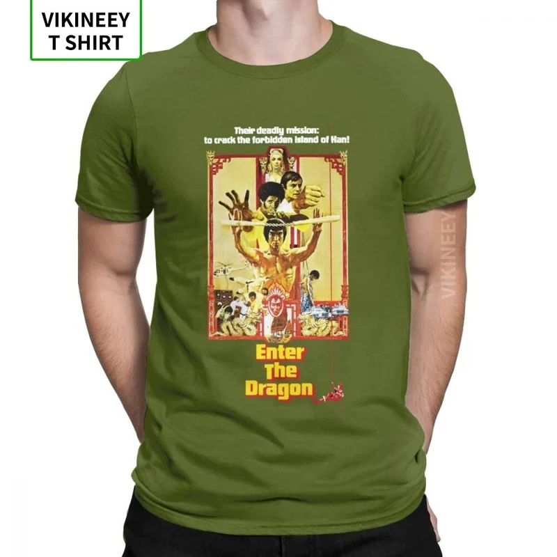 Herren Fashion Vintage 3D T-Shirt Rundhals Kung Fu Star Unisex Sommer Streetwear