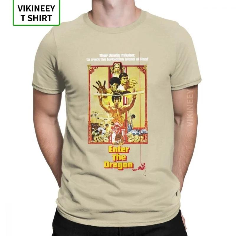 Herren Fashion Vintage 3D T-Shirt Rundhals Kung Fu Star Unisex Sommer Streetwear